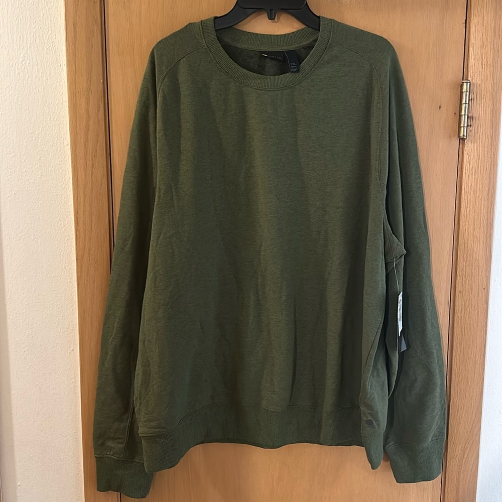 Zella Women’s Crew Neck Sweatshirt New Green Cypress Size 2XL XXL
